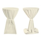 thumbnail of TexDeko Stehtischhusse Premium Creme Ø 90cm mit Schleifenband