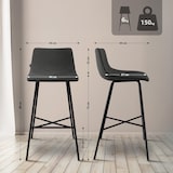 thumbnail of Tabouret de bar Altona Gris foncé/Tissu