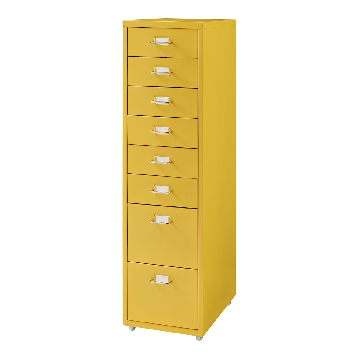 Helloshop26 - Caisson de bureau armoire meuble de rangement à roulettes avec 8 tiroirs 109 x 28 x 41 cm jaune 03_0009113