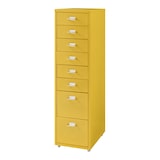 thumbnail of Helloshop26 - Caisson de bureau armoire meuble de rangement à roulettes avec 8 tiroirs 109 x 28 x 41 cm jaune 03_0009113