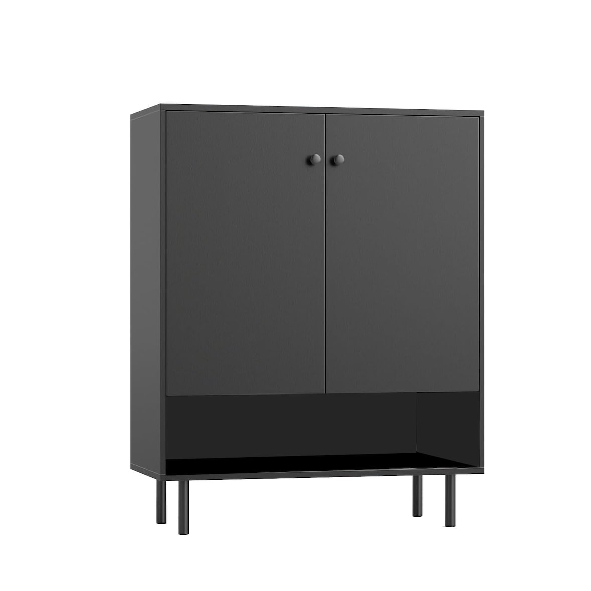 COSTWAY armadio in legno, cassetti con scaffali regolabili e 2 porte, armadio armadio, armadio a buffet, armadio cucina