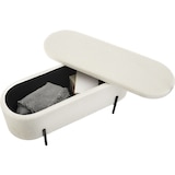 thumbnail of tectake Banc LANJA rembourré, en tissu bouclé et avec espace de rangement - Bouclé crème/ blanc - 405233