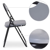 thumbnail of Klappstuhl 6er-Set, klappbarer Gästestuhl, gepolstert, leicht und bequem, Belastbarkeit 100 kg, Grau/Schwarz, Raburg Paul