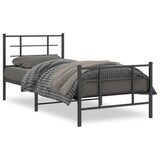 thumbnail of vidaXL Bedframe met hoofd- en voeteneinde metaal zwart 90x200 cm