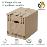 thumbnail of 15 x Bücherkarton Compact 40 kg Traglast stabiler Umzugskarton Bücherkiste Umzug 2-wellige Movebox BB-Verpackungen