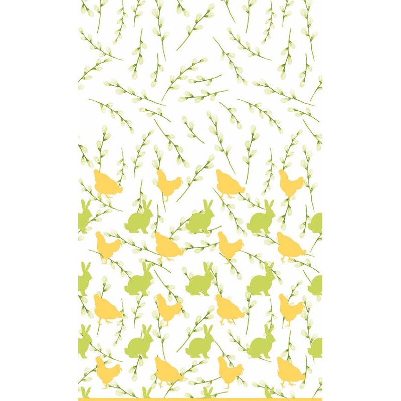 5x DUNI Dunicel® Tischdecke 138 x 220 cm Bunnies & Hens