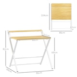 thumbnail of HOMCOM escritorio plegable mesa de escritorio plegable con estante abierto escritorio pequeño para estudio hogar oficina 86x66x82 cm natural