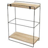thumbnail of Estante de pared HWC-K77, estante colgante Estante de cocina, madera maciza metal Industrial 2 estantes 50x35x17cm ~ natural