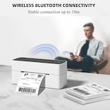 thumbnail of Mini Imprimante Bluetooth Étiquettes Thermique Haute Vitesse Multilingue Violet + Blanc YONIS