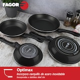 thumbnail of FAGOR Optimax Set 3 Sartenes 20-24-28 cm Inducción, Acero Esmaltado, Antiadherente XYLAN Ecológico sin PFOA, Negro