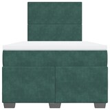 thumbnail of vidaXL Boxspringbett mit Matratze Dunkelgrün 120x190 cm Samt