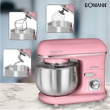 thumbnail of Bomann KM 6030  Robot Batidora Amasadora Repostería, 5L, Velocidad Regulable Electrónica, 1100 W, Serie Rock & Retro, Estilo Vintage, Rosa Pastel