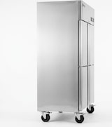 thumbnail of Romux® Kühlschrank mit 4 Türen 134 cm mit Umluftkühlung | Gastro Kühlschrank aus Edelstahl mit 1200 L Kapazität - 6 Einlegeböden und 400 W