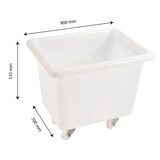 thumbnail of GILAC Bac grand volume - 4 roues pivotantes (2 freins) - 220 L - Blanc G147221