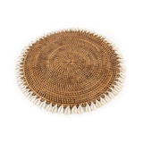 thumbnail of Bazar Bizar Placemat van raffia en schelpen 40x40 cm naturel bruin - Set van 6
