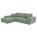 thumbnail of Canapé d'angle avec méridienne gauche en tissu 3 places vert