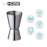 thumbnail of WellHome - Taza medidora de acero inoxidable con doble cara - 50 ml/1,69 oz y 25 ml/0,85 oz