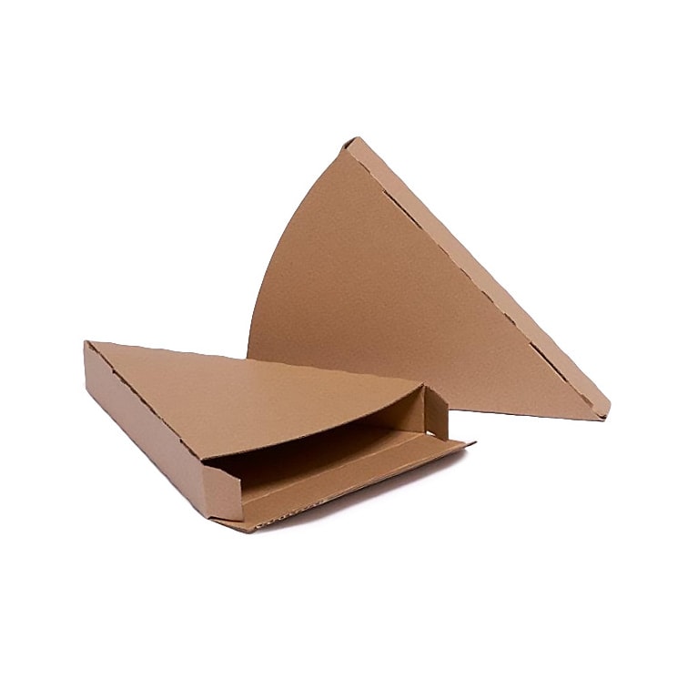 MONOUSO - Gegolfde Pizza stuk doosje kraft Takeaway (25 stuks)