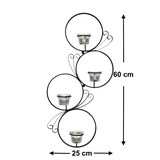 thumbnail of DanDiBo Wandteelichthalter Metall Schwarz Rund Wandkerzenhalter 60 cm Teelichthalter Wand Teelicht Wandleuchter Schmiedeeisen