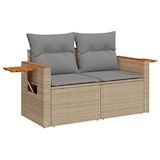 thumbnail of vidaXL Gartensofa mit Kissen 2-Sitzer Beige Poly Rattan