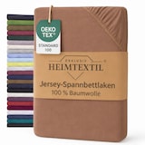 thumbnail of EXKLUSIV HEIMTEXTIL Jersey Spannbettlaken Premium 200 x 220 cm Nougat 100% Baumwolle Öko - Tex Zertifiziert Bed-Sheet Bettlaken Spannbetttuch Topper