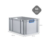 thumbnail of PROREGAL 10x Eurobox NextGen Color mit Scharnierdeckel & Verschlüssen | HxBxT 32x40x60cm | 65 Liter | Griffe blau offen | Verstärkter Boden