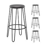 thumbnail of Lot de 4 tabourets hauts style industriel – Métal noir mat – Pieds épingle