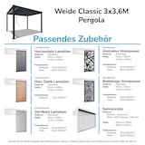 thumbnail of Weide Classic | Pergola Aluminium freistehend | 3 x 3,6 M | Lamellendach weiß
