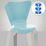 thumbnail of Décoshop26 - Küchen-/Esszimmerstuhl x1 stapelbar dreieckige Rückenlehne helles Holz und Chrommetall 10_0003329