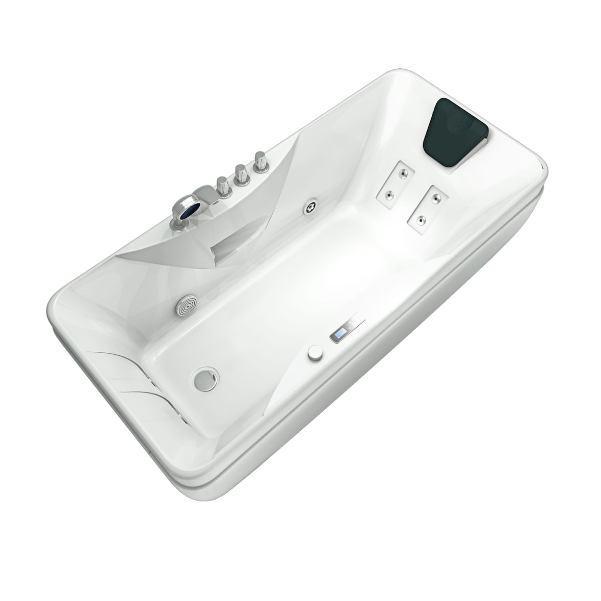 Whirlpool Pool Badewanne Wanne W49-TH-PR 170x80cm mit Farblicht, aktive Schlauch-Reinigung
