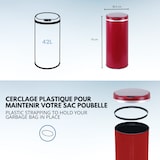 thumbnail of Poubelle de cuisine automatique 42L SOHO Rouge mat en acier INOX avec cerclage