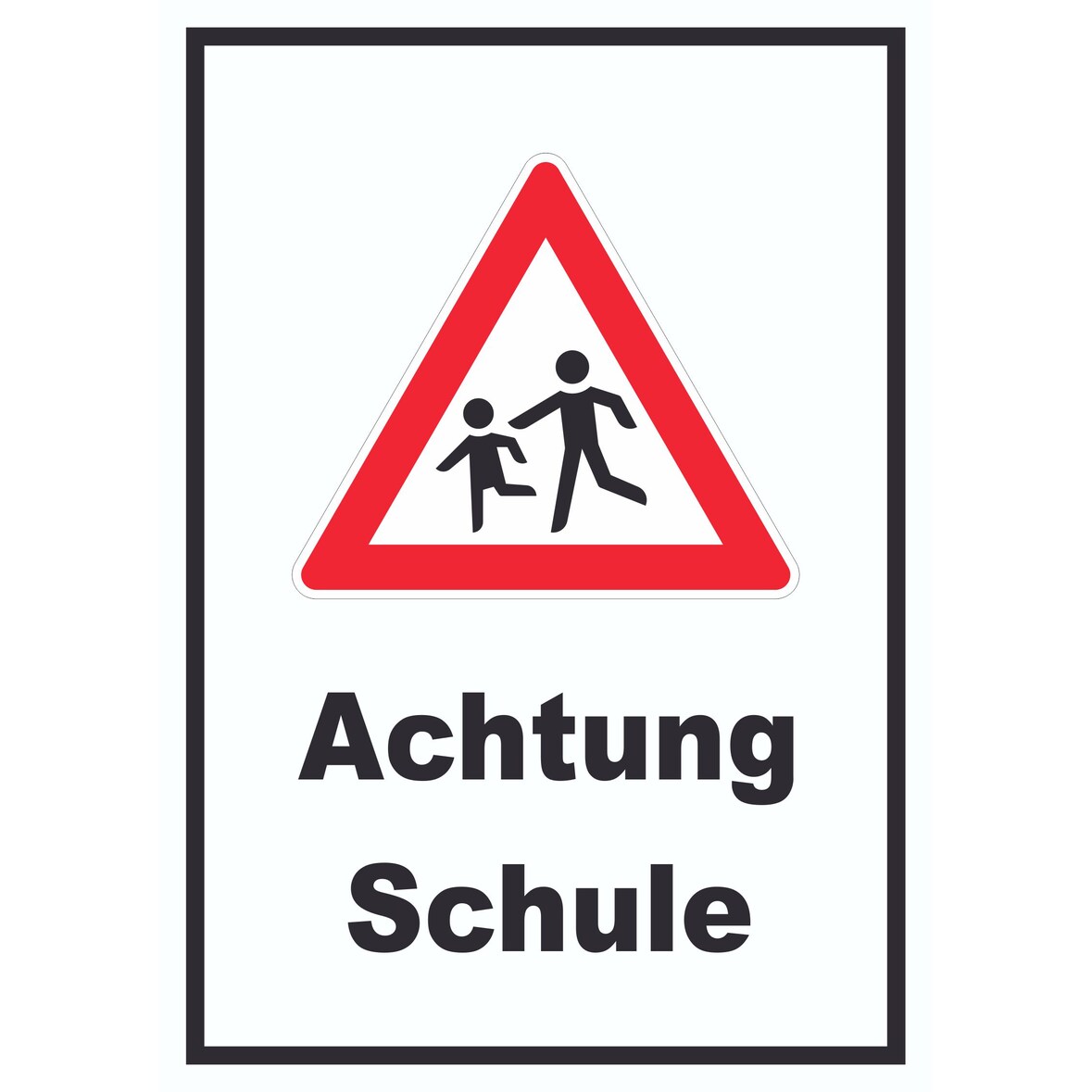 Achtung  Schule Schild Vorsicht Kinder  A3 Rückseite selbstklebend
