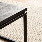 thumbnail of Couchtisch 60x60x35 cm Mango Massivholz / Metall Schwarz Sofatisch Quadratisch, Design Wohnzimmertisch mit natürlicher Holzmaserung, Kaffeetisch