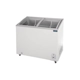 thumbnail of 200 l professionelle Gefriertruhe – 2 Glasschiebetüren – Umluftkühlung, Rollen – Polar