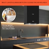 thumbnail of Structura Inselabzugshaube Abluft 641 m³/h max. LED-Licht Edelstahl Schwarz