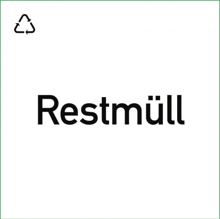 Wertstoffkennzeichnung "Restmüll", Kunststoff, 300x300 mm