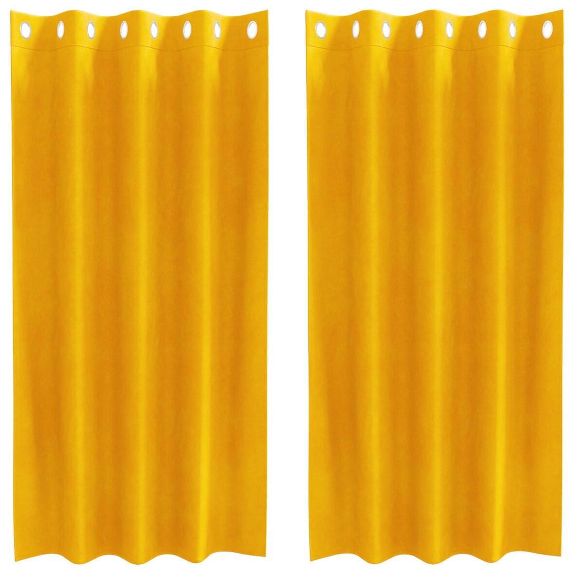 vidaXL Verdunkelungsvorhänge 2 pcs Senfgelb 140 x 175 cm Samt