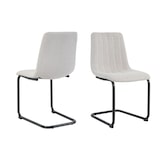 thumbnail of Möbilia Freischwinger-Stuhl, 2er-Set | Bezug Strukturstoff | Gestell Metall | B 43 x T 53 x H 87 cm | beige – schwarz | 21020068 | Serie STUHL