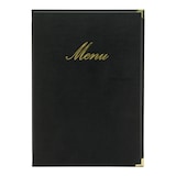 thumbnail of Securit® Speisekarte A4 "Classic" - Schwarz - Kunstleder - 4 Seiten