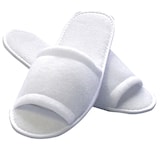thumbnail of 10x10 Paar Slipper "Classic" offen Weiss 31 cm lang Gästehausschuhe Hotelslipper Hausschuhe Einweghausschuhe
