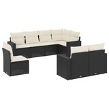 thumbnail of vidaXL 8-tlg. Garten-Sofagarnitur mit Kissen Schwarz Poly Rattan