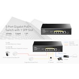 thumbnail of CUDY GS1005PTS1 Switch 5 porte Gigabit PoE+ 1 porta SFP 120W