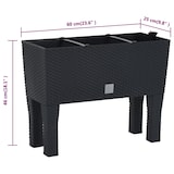thumbnail of vidaXL Plantenbak verhoogd 60x25x46 cm PP rattan antracietkleurig