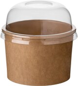 thumbnail of VEPATIM 100 Eisbecher aus Kraftpapier FSC® rund 230 ml braun mit transparentem Domdeckel