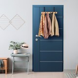 thumbnail of Relaxdays Türgarderobe, 6 Haken, Hakenleiste zum Einhängen, für 2 cm Tür, Bambus & Metall, Kleiderhaken, natur/schwarz