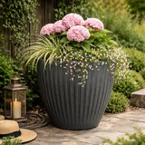 thumbnail of WellHome - Blumentopf aus rotationsgeformtem Kunststoff 32L Ø40x40cm in farbe Graphitgrau - Latia Round MIDL