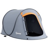 thumbnail of Outsunny tienda de campaña pop-up para 2-3 personas plegable impermeable con ventana puerta y bolsa de transporte para senderismo 245x148x105 cm gris