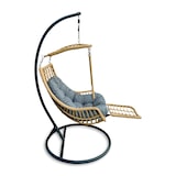 thumbnail of YOEVU - Silla colgante con reposapiés, gris y beige, para interior y exterior, confort premium
