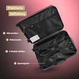 thumbnail of 3tlg. Hartschalenkofferset mit Schloss KENDO ABS Material, Hartschalenkoffer mit Rollen Trolley Koffer Reisekoffer Reisekofferset Gepäck, Rot