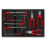 thumbnail of Juego de herramientas EBERTH 81 pzs para carro, inserciones de espuma, metal duro, ergonómico, 4 cajones, taller, rojo